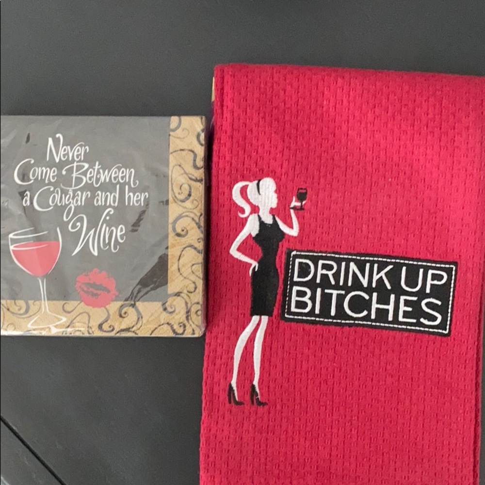 Wine Lover Kitchen Towel and Napkins